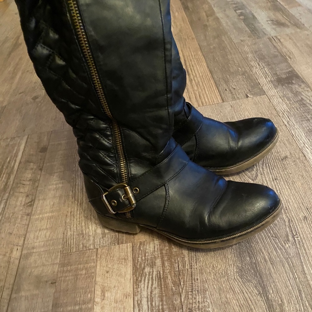 Worn Steve Madden Leather Riding Boots